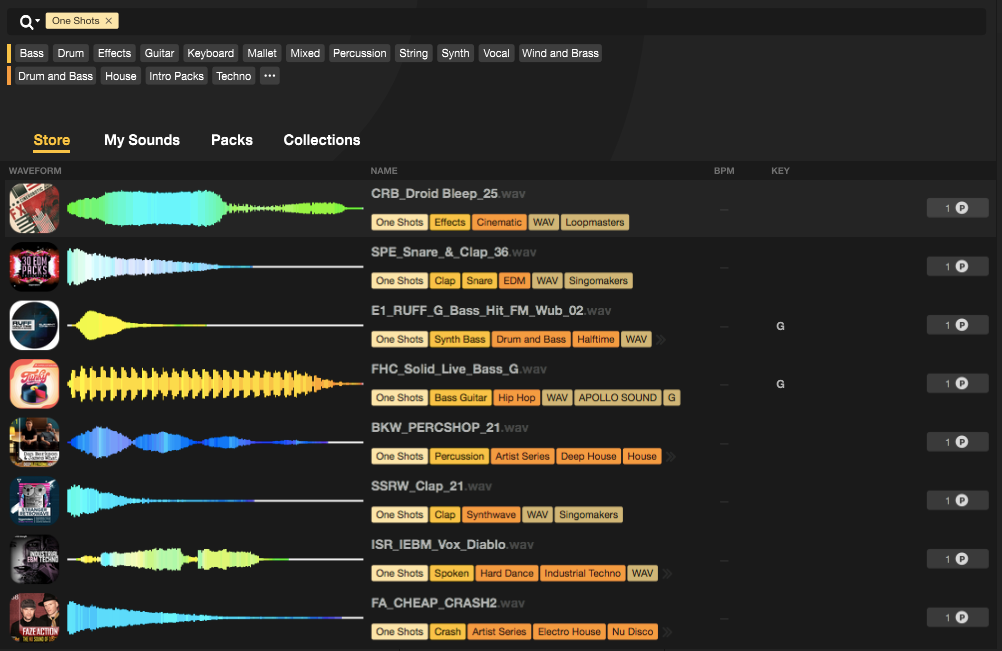 Searching by instrument and genre on Loopcloud