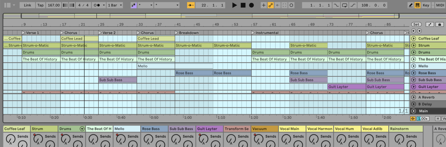 Ableton markers in project