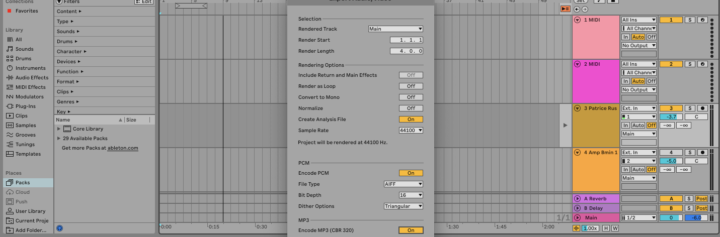 How to Export from Ableton to MP3