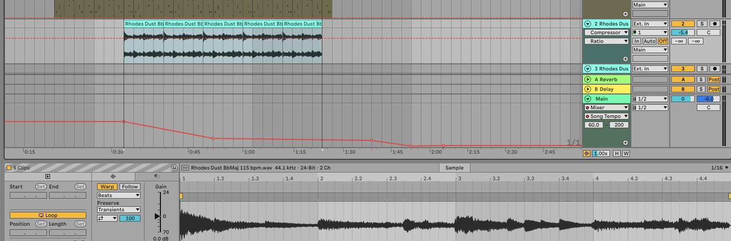 Loop in Arrangement View in Ableton